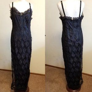 Vintage Black Lace Dress with Sequins